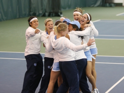 UNC winning ITA Indoor National Title in February. (Courtesy of GoHeels.com)