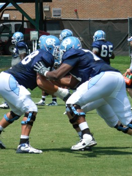 UNC Football- Linemen battle
