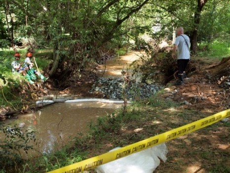 Pictured: Gas Leak Response; Photo by Julie McClintock of the Booker Creek Watershed Alliance