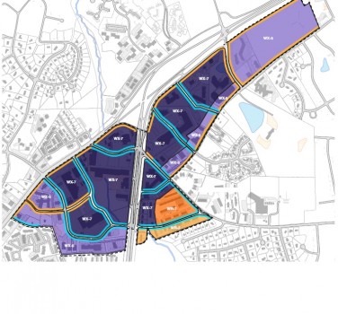 The plan calls for buildings between three and seven stories, as well as new roadways.