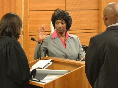 Valerie Foushee taking oath of office for NC Senate Dist. 23