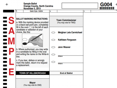 2013 Hillsborough Sample Ballot